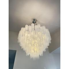  SimoEng Contemporary Huge Venied White Alabastro Tronchi Murano Glass Chandelier - 4566985