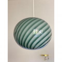  SimoEng Contemporary Italian Green and White Oval Pendant in Murano Glass - 4209358
