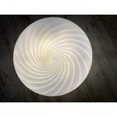  SimoEng Contemporary Italian Milky White Swirls Murano Glass Flush Mount or Wall Sconce - 4207448