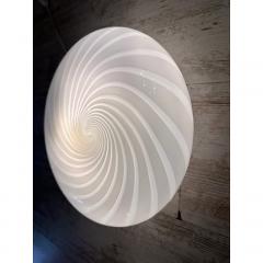  SimoEng Contemporary Italian Milky White Swirls Murano Glass Flush Mount or Wall Sconce - 4207453