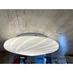  SimoEng Contemporary Italian Milky White Swirls Murano Glass Flush Mount or Wall Sconce - 4207457