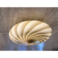  SimoEng Contemporary Italian Milky White and Brown Swirls Murano Glass - 4207466