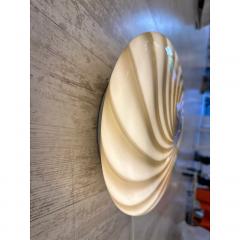  SimoEng Contemporary Italian Milky White and Brown Swirls Murano Glass - 4207471
