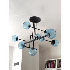 SimoEng Contemporary Light Blue Spheres Murano Glass Sputnik Chandelier by Simoeng - 4350060