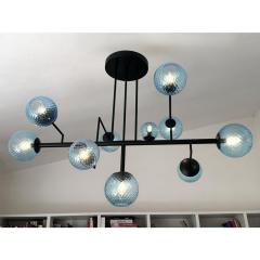  SimoEng Contemporary Light Blue Spheres Murano Glass Sputnik Chandelier by Simoeng - 4350063