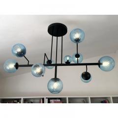 SimoEng Contemporary Light Blue Spheres Murano Glass Sputnik Chandelier by Simoeng - 4602676