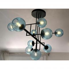  SimoEng Contemporary Light Blue Spheres Murano Glass Sputnik Chandelier by Simoeng - 4602678