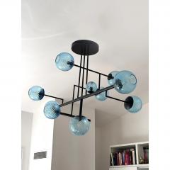  SimoEng Contemporary Light Blue Spheres Murano Glass Sputnik Chandelier by Simoeng - 4602680