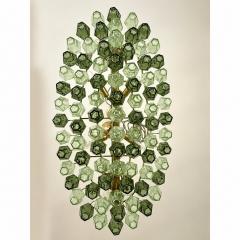  SimoEng Contemporary Light and Dark Green Poliedri Murano Glass Chandelier by SimoEng - 4718464
