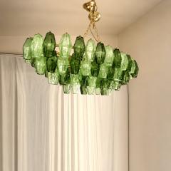  SimoEng Contemporary Light and Dark Green Poliedri Murano Glass Chandelier by SimoEng - 4718465