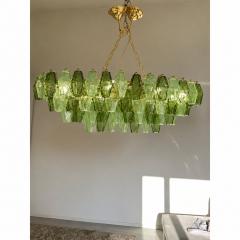  SimoEng Contemporary Light and Dark Green Poliedri Murano Glass Chandelier by SimoEng - 4718467