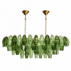  SimoEng Contemporary Light and Dark Green Poliedri Murano Glass Chandelier by SimoEng - 4718468