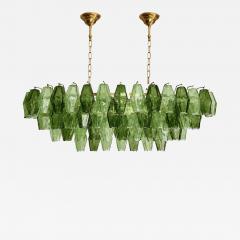  SimoEng Contemporary Light and Dark Green Poliedri Murano Glass Chandelier by SimoEng - 4718784