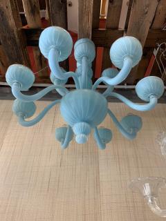  SimoEng Contemporary Matte Light Blue Murano Style Glass Chandelier - 2830765