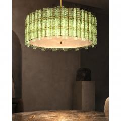  SimoEng Contemporary Modern Italian Green Tropical Murano Glass Gold Round Chandelier - 4718322