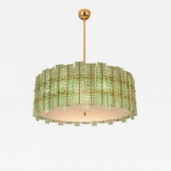 SimoEng Contemporary Modern Italian Green Tropical Murano Glass Gold Round Chandelier - 4718474