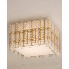  SimoEng Contemporary Modern Italian Tropical Murano Glass Square Flush Mount - 4718311