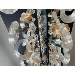  SimoEng Contemporary Multicolor Chains Murano Glass Flush Mount - 3483322