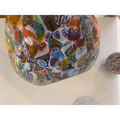  SimoEng Contemporary Murano Style White With Murrise MultiColors Pendant - 4030543