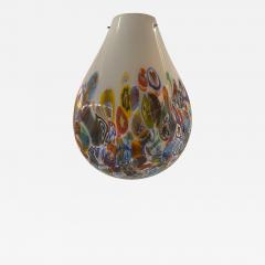  SimoEng Contemporary Murano Style White With Murrise MultiColors Pendant - 4031432