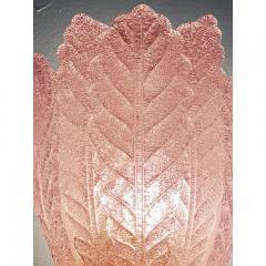  SimoEng Contemporary Pink Murano Glass Leaf Wall Sconces a Pair - 3573255