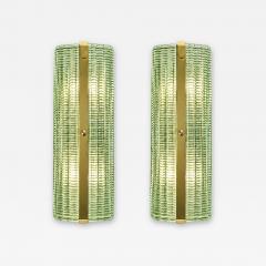  SimoEng Contemporary Rectangular Murano Glass Wall Sconces With Chrome Finish Set of 2 - 4718765