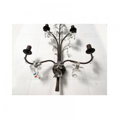  SimoEng Contemporary Rush and Crystal Flowers Wall Lamp - 3233037