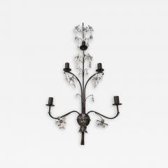  SimoEng Contemporary Rush and Crystal Flowers Wall Lamp - 3236230