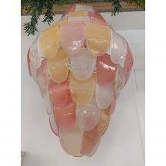  SimoEng Contemporary Sanded Pink and Amber Petals Murano Glass Chandelier Style - 4209042