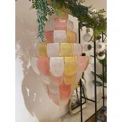  SimoEng Contemporary Sanded Pink and Amber Petals Murano Glass Chandelier Style - 4209047