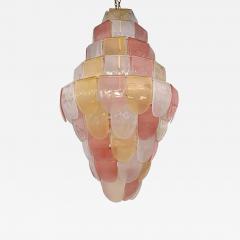  SimoEng Contemporary Sanded Pink and Amber Petals Murano Glass Chandelier Style - 4209831