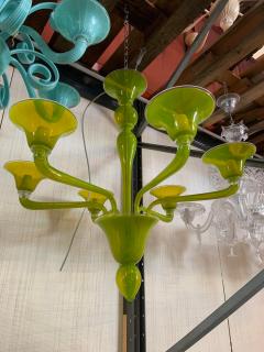  SimoEng Contemporary Translucent Apple Green Murano Style Glass Chandelier - 2830976