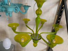  SimoEng Contemporary Translucent Apple Green Murano Style Glass Chandelier - 2830977