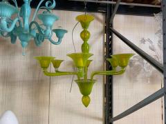  SimoEng Contemporary Translucent Apple Green Murano Style Glass Chandelier - 2830983