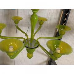  SimoEng Contemporary Translucent Apple Green Murano Style Glass Chandelier - 3867727