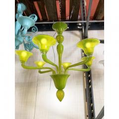  SimoEng Contemporary Translucent Apple Green Murano Style Glass Chandelier - 3867734