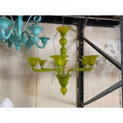  SimoEng Contemporary Translucent Apple Green Murano Style Glass Chandelier - 3867735