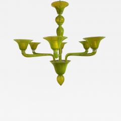  SimoEng Contemporary Translucent Apple Green Murano Style Glass Chandelier - 3869456