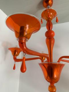  SimoEng Contemporary Translucent Orange Glass Chandelier - 2830971