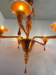  SimoEng Contemporary Translucent Orange Glass Chandelier - 2830972