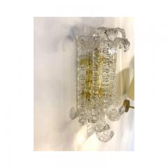  SimoEng Contemporary Transparent Lingue Murano Glass Wall Lamp in Barovier Style - 3232987