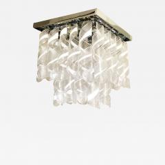  SimoEng Contemporary Trasparent and White Ricci Curles Murano Glass in Mazzega Style - 3745187