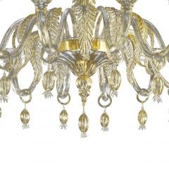  SimoEng Contemporary Venetian Gold Murano Style Glass Chandelier With Leaves - 4028307