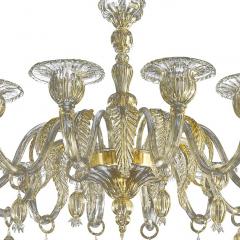  SimoEng Contemporary Venetian Gold Murano Style Glass Chandelier With Leaves - 4028308