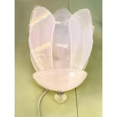  SimoEng Contemporary Venetian Sanded Murano Glass Floreal Wall Sconces Set of Two - 4208985