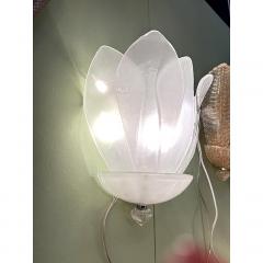  SimoEng Contemporary Venetian Sanded Murano Glass Floreal Wall Sconces Set of Two - 4208989