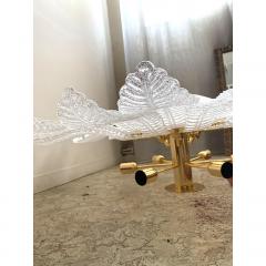 SimoEng Contemporary Venetian Sunflwer Murano Glass White Flush Mount - 3366868