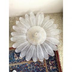  SimoEng Contemporary Venetian Sunflwer Murano Glass White Flush Mount - 3366870