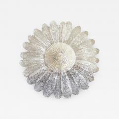  SimoEng Contemporary Venetian Sunflwer Murano Glass White Flush Mount - 3372626