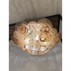  SimoEng Contemporary Venied Brown Disks Murano Glass Style Flush Mount - 4209052